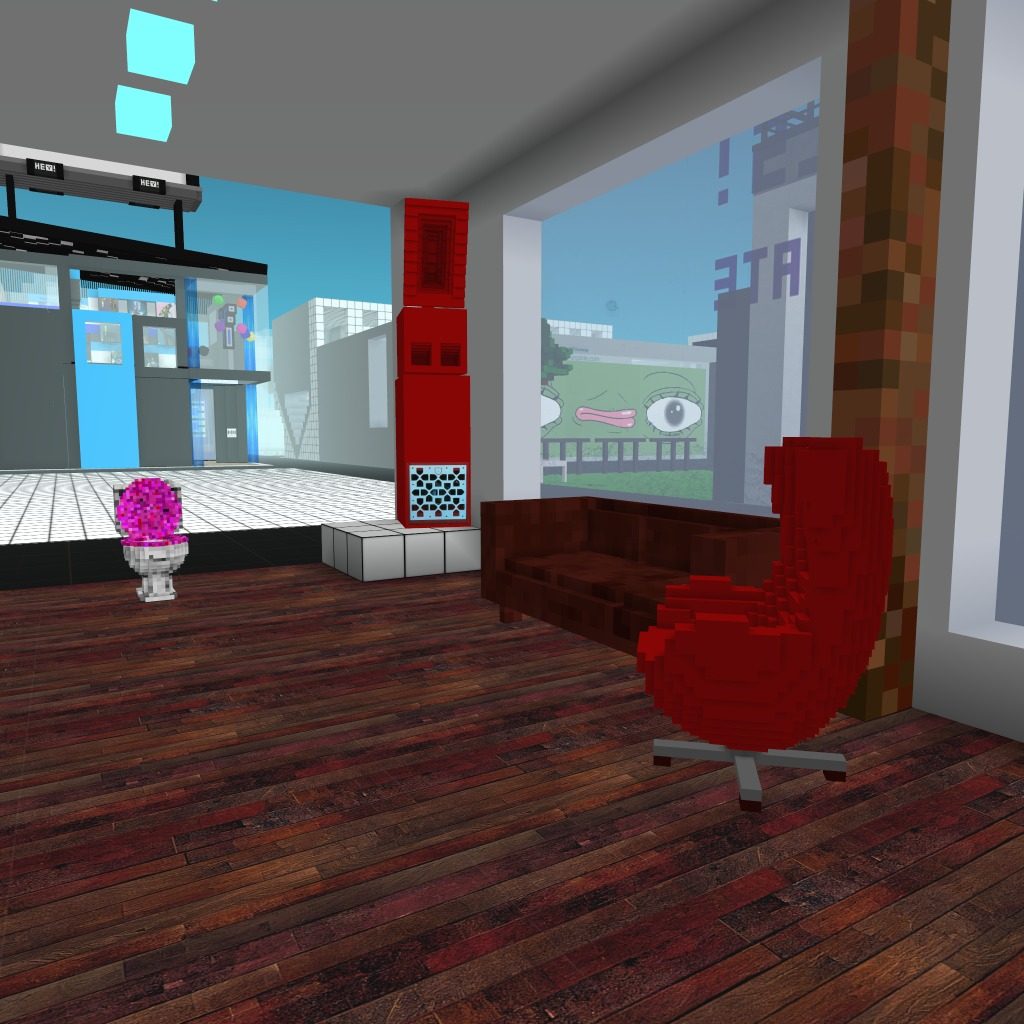 Chilling in the voxels office