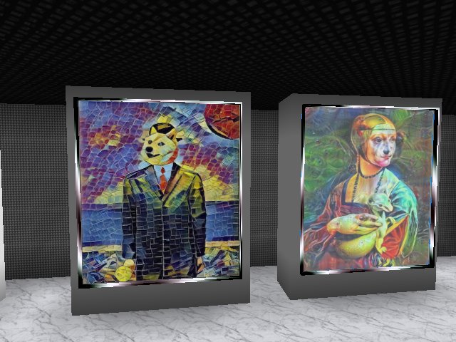 Mr. Doge and Trippy Lady with Earmine have been displayed!