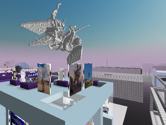 installed a new megavoxel sculputre from @eceertrey on the RantumBits Roof Deck