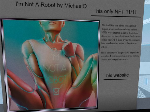 I'm Not A Robot by MichaelO - The newest addition to the Android Room collection at Artificial Intelligence Art Gallery Poneke. MichaelO is a legend in the digital art world.