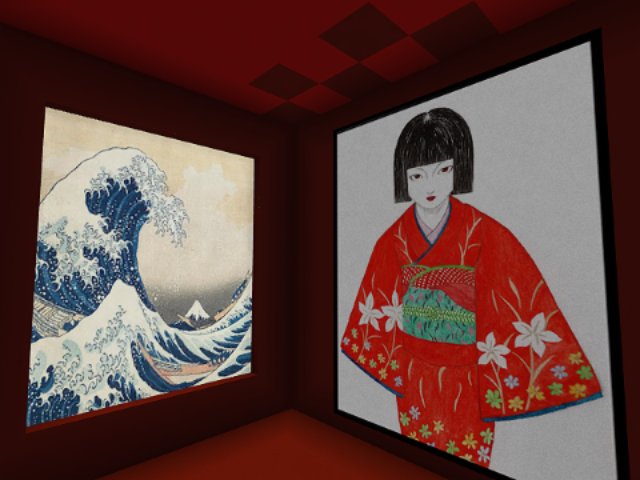 Hokusai and Kimono girl