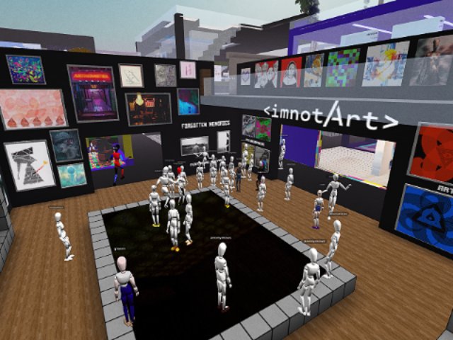 Featured Artist Priyanka explaining her pieces during Community Gallery Event #6