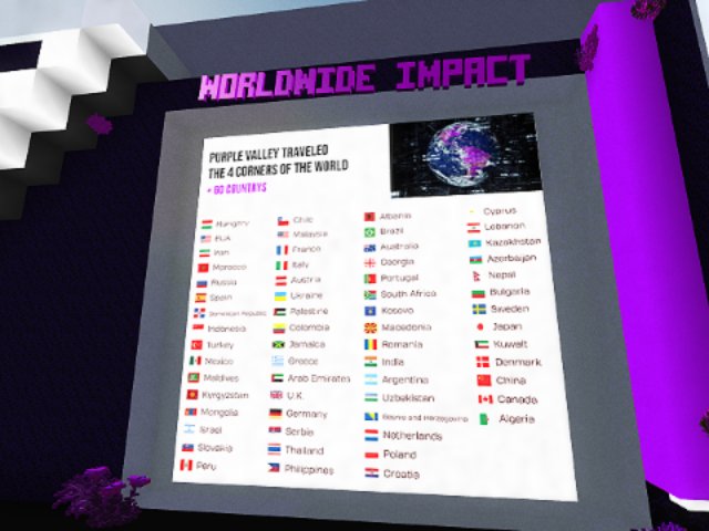 Worldwide Impact +60 Country - Purple Valley Social Experiment 🔮