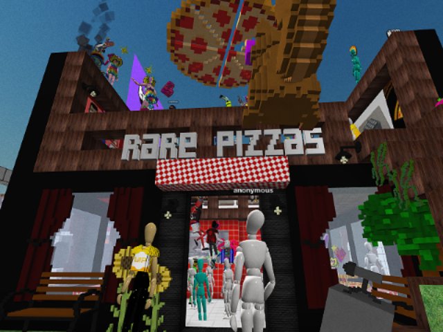 Many friends hanging out at Rare Pizzas!