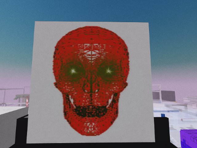 The skull is red