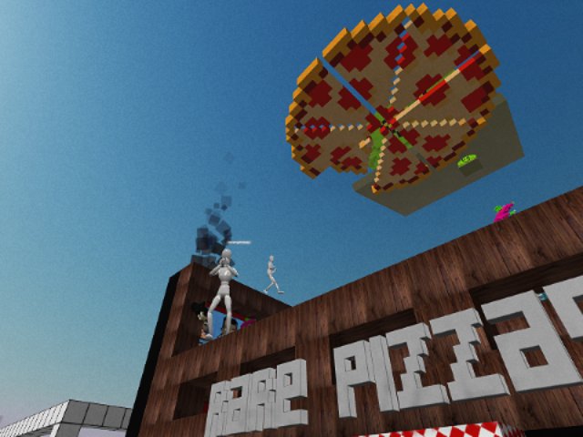 Pizza Sky High at the rarepizza pop and stix drop party