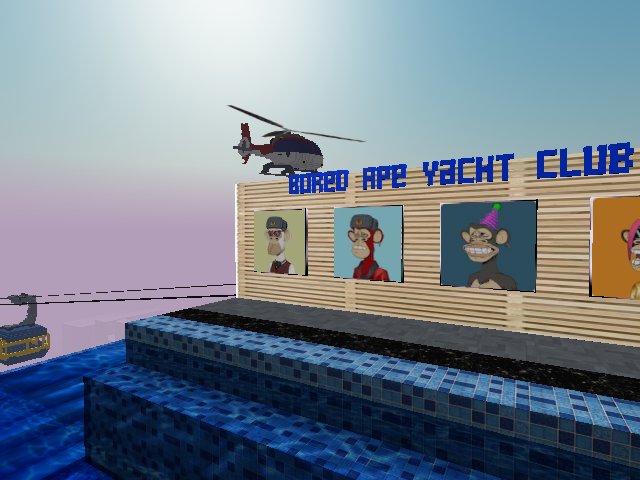 My @BoredApeYC got an infinity pool and a helicopter, what do yours have? Respect the apes! :D