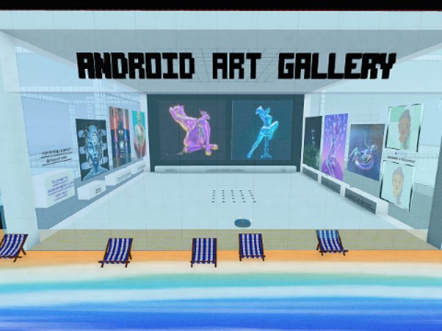 The Android art collection by the beach.
