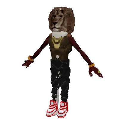 FlexxLucre wearing a lion in a waistcoat