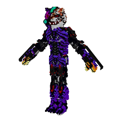 metarita.eth wearing purple armour, head to toe