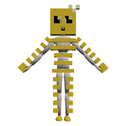 MisfitPIXELS wearing a yellow robot in bandages