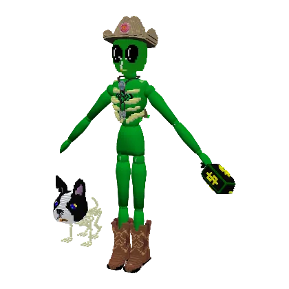 TEWZ wearing alien in a cowboy hat