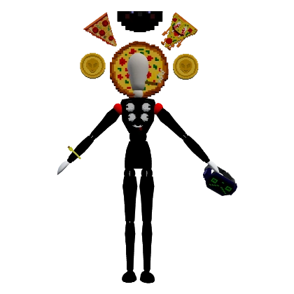 UncleBitcoin wearing pizza slices and gold coins